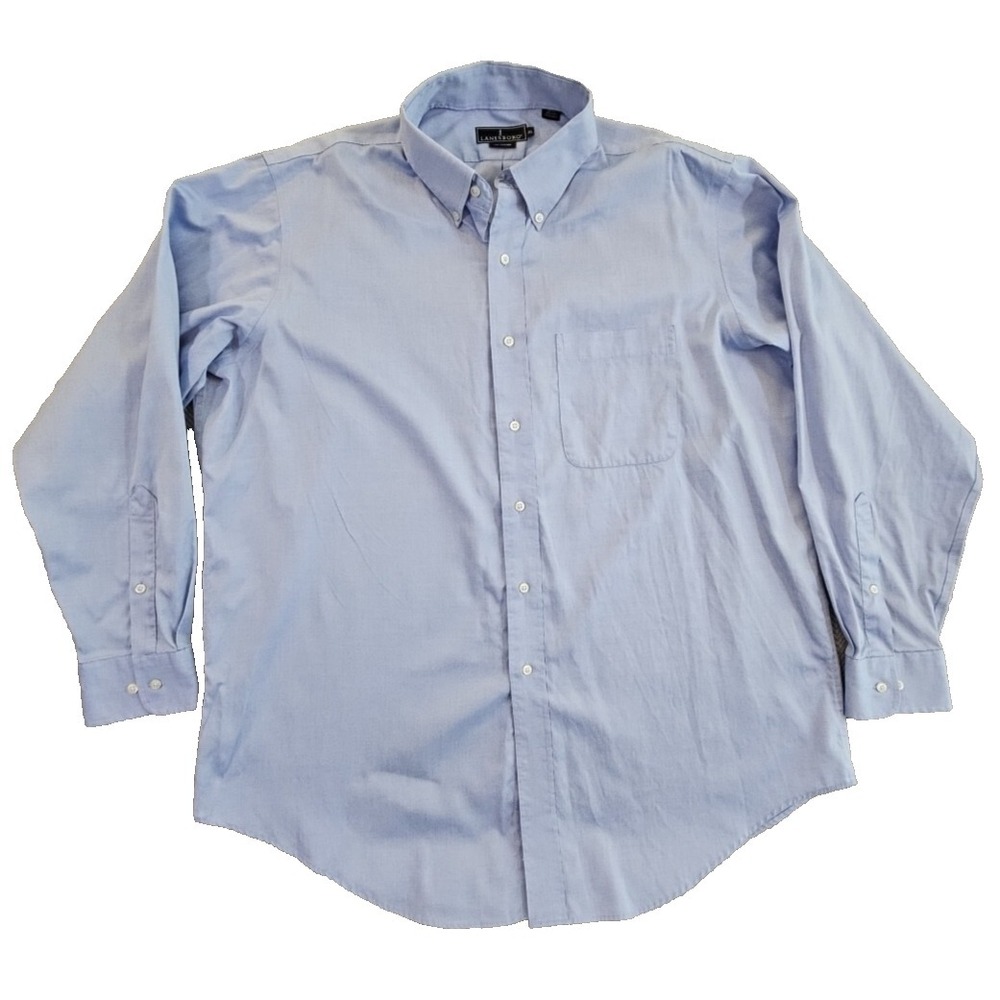 Lanesboro Non-Iron Shirt Men's 17-34/35 (XL) French Blue Long Sleeve Button Down